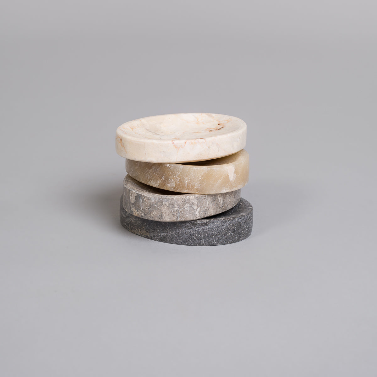 Oval såpekopp i marmor - Krem