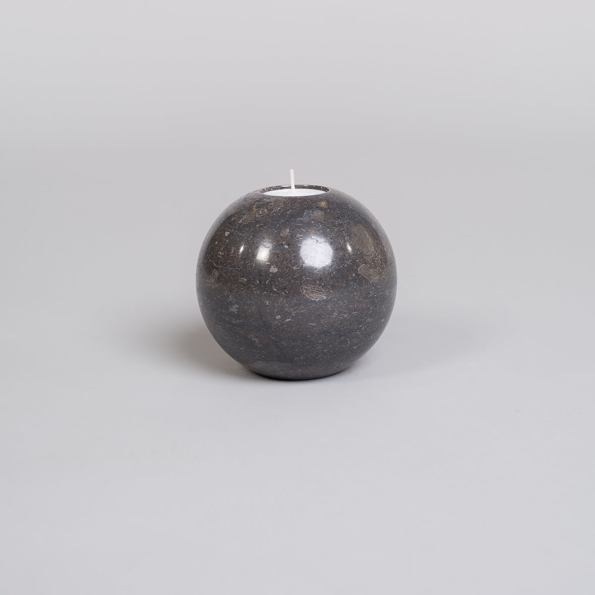 Te-lysholder i svart marmor - stor