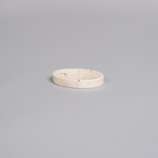 Oval såpekopp i marmor - Krem