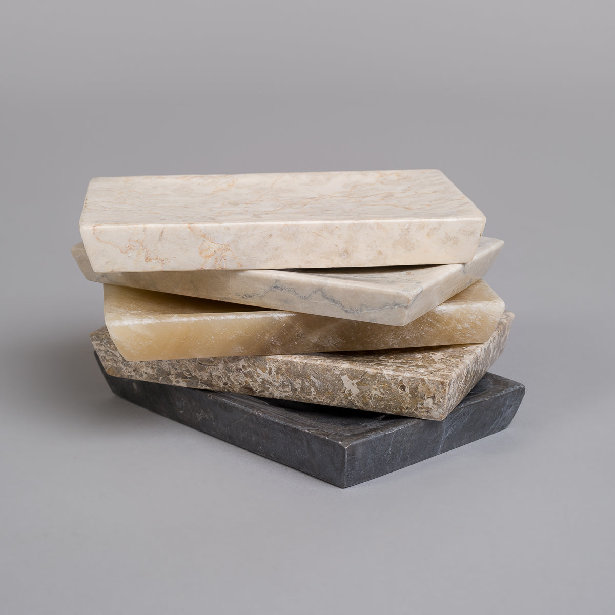 Firkantet brett i marmor - Sort 16x10cm