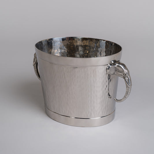 Champagnekjøler i rustfritt stå med elefanthåndtak