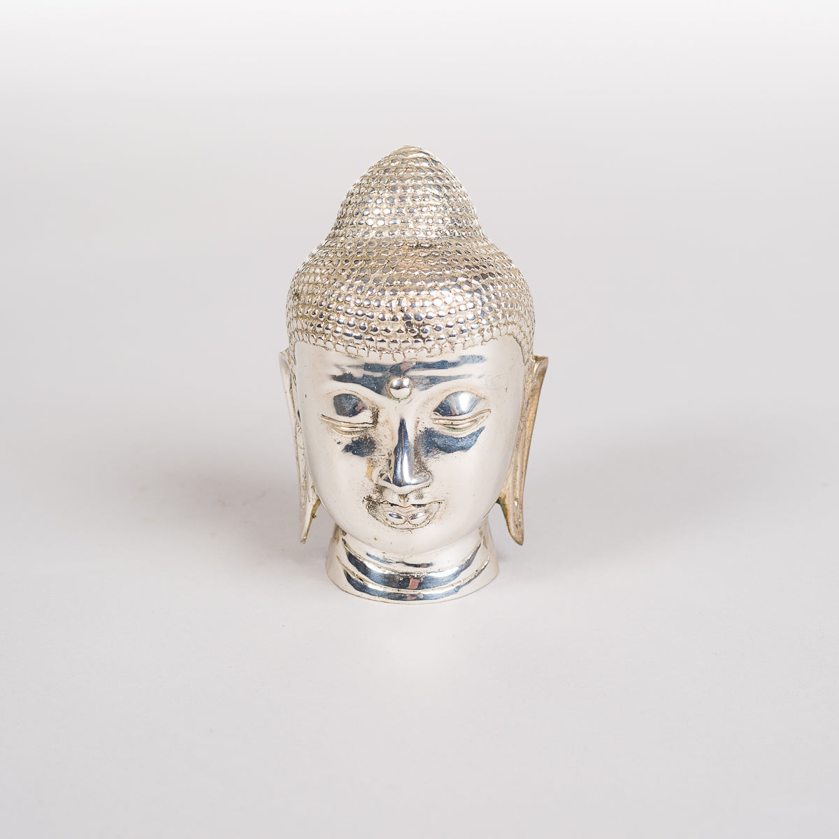 Buddha hode i bronse - Sølvfarget