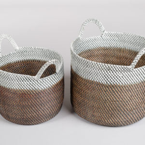 Sett på to kurver i rotting - hvit/brun